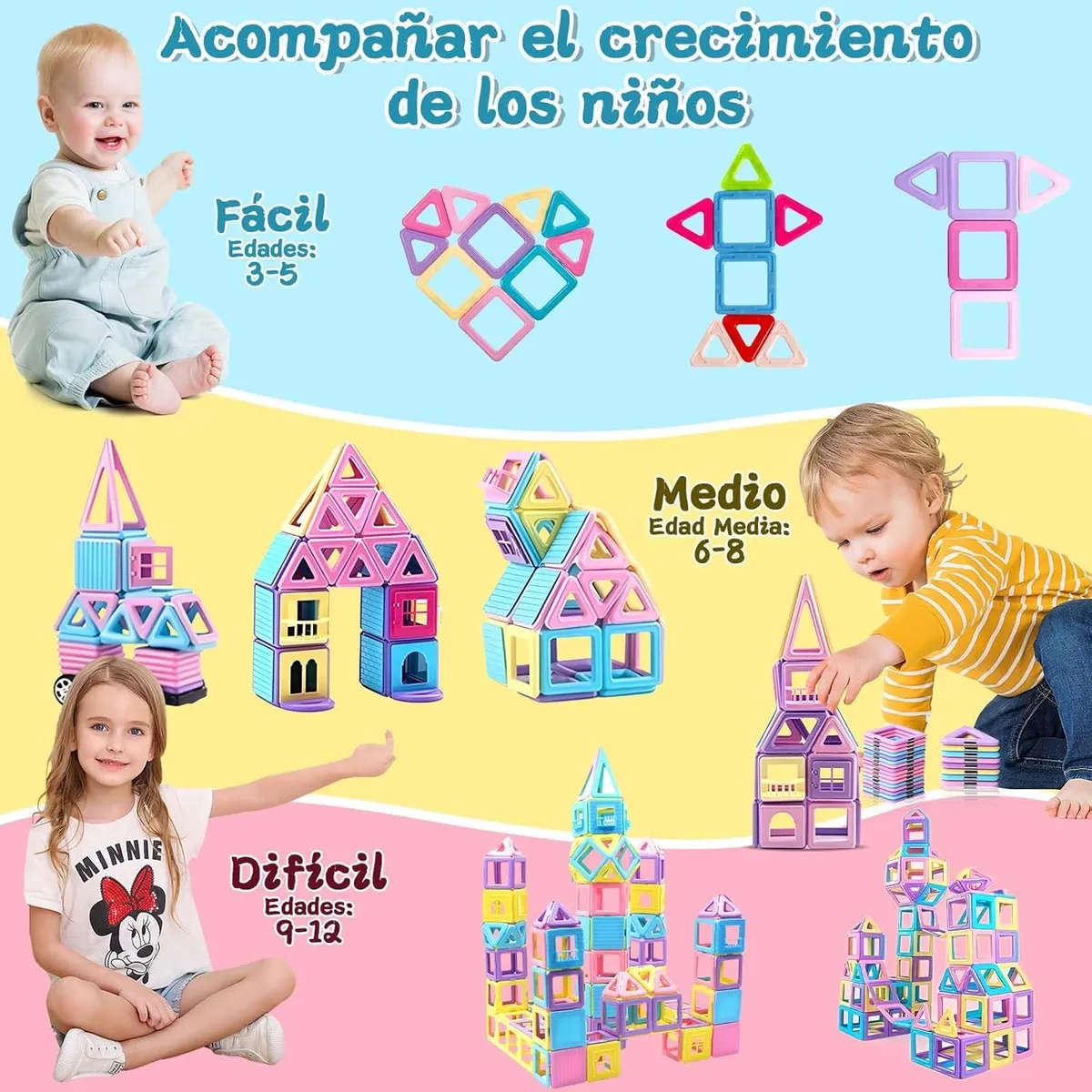 GENERICO - Juguetes de Bloques de Construcción Magnéticos 58 Piezas
