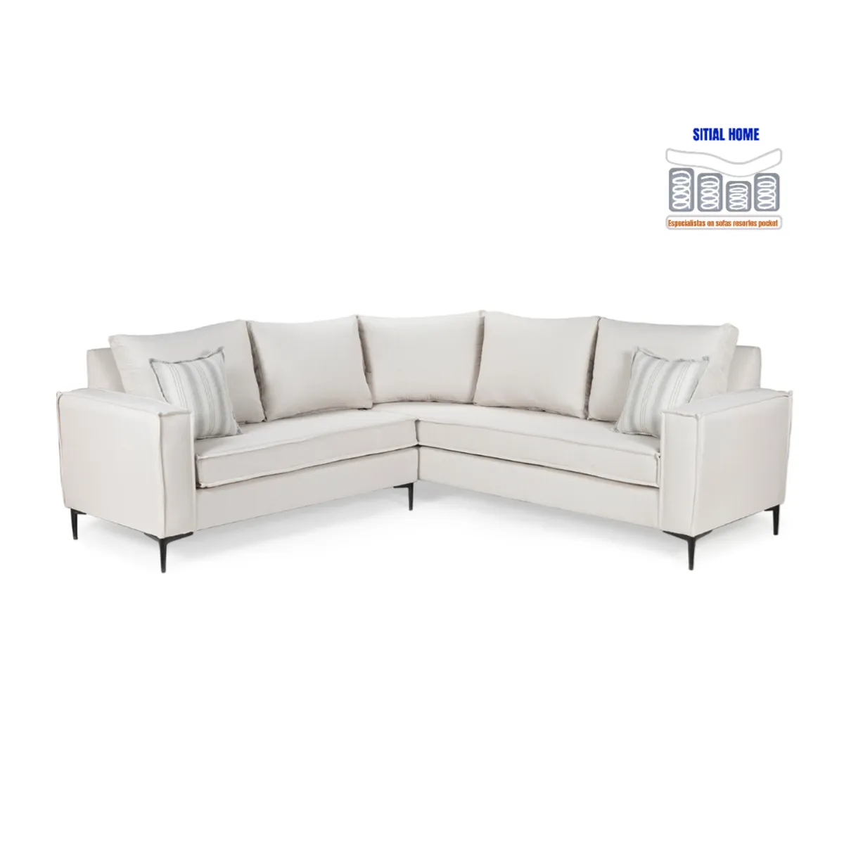 SITIAL HOME - LIVING 311 GEORGE BLANCO BONE SECCIONAL MAS DOS SITIALES MADERA