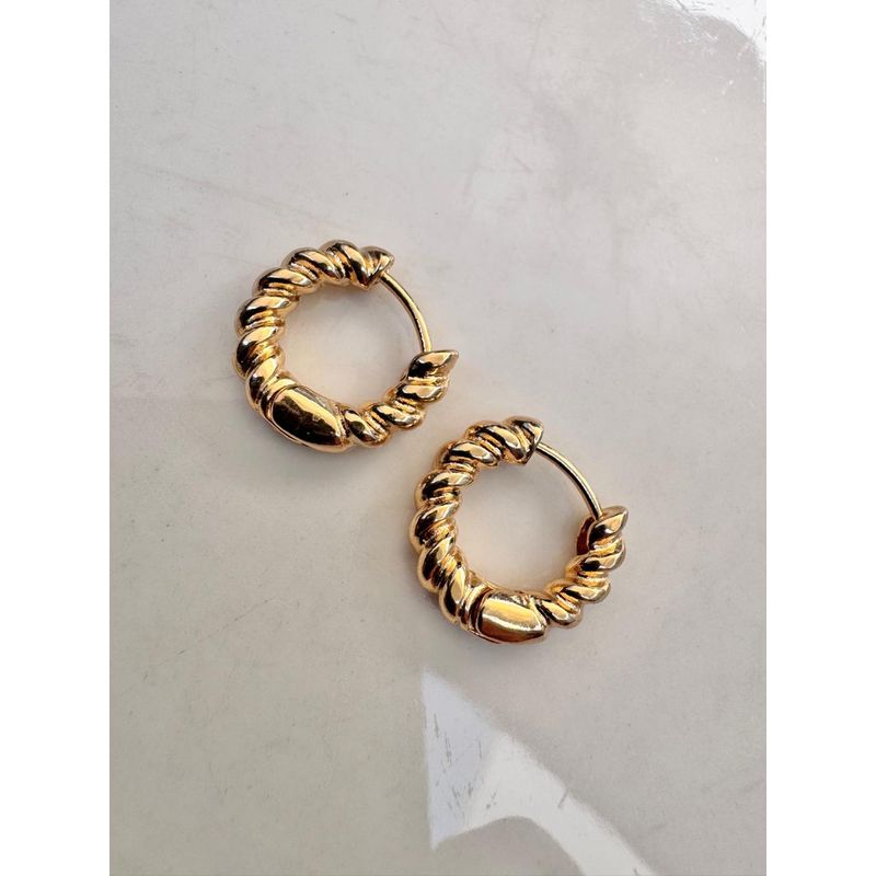GENERICO - Aros Flow  Exclusivos Aros Redondos con Baño de Oro