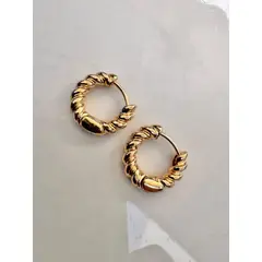 GENERICO - Aros Flow Exclusivos Aros Redondos con Baño de Oro