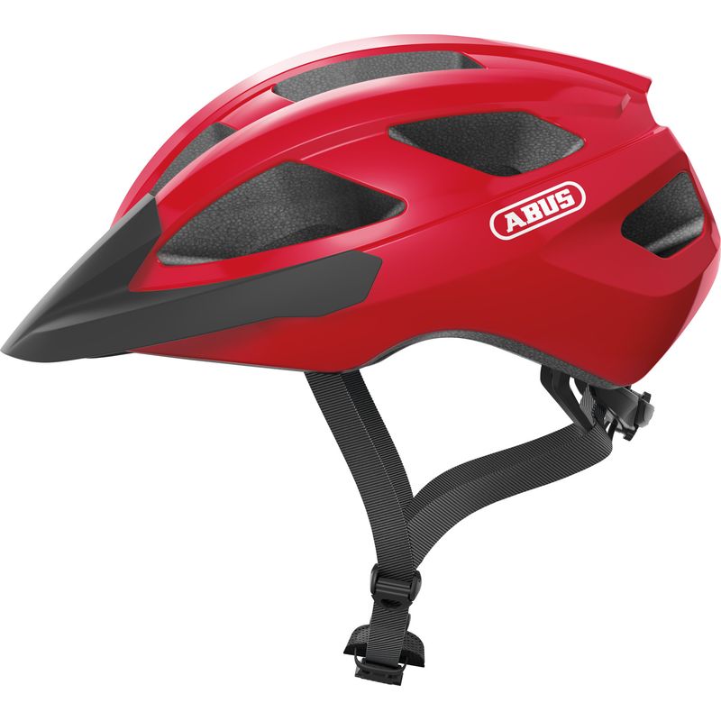 ABUS - Casco Bicicleta Macator Rojo Terciopelo Talla M 52-58cm