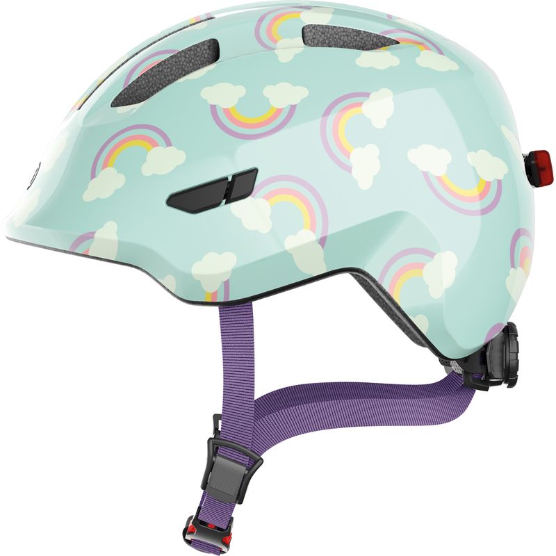 ABUS - Casco Bicicleta Smiley 3.0 Led Azul Arcoiris Talla M 50-55cm