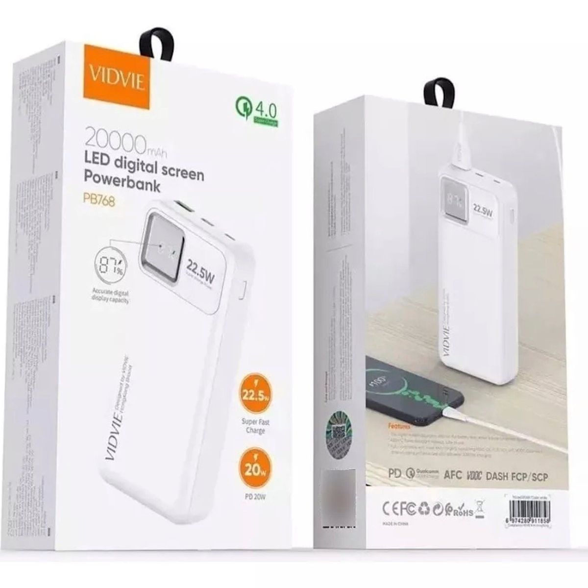 GENERICO - Powerbank 20000mah Pb768 Carga Super Rápida 4.0 22.5w