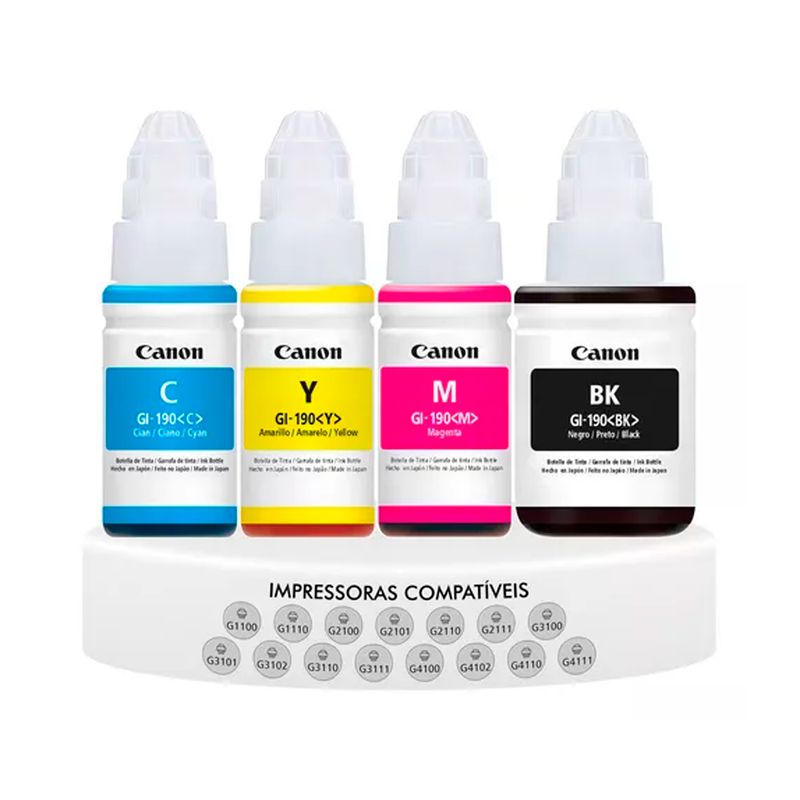 GENERICO - Kit de recarga de tinta de color Canon Gi190 G1100 G2100 G3100 G4100 G4100