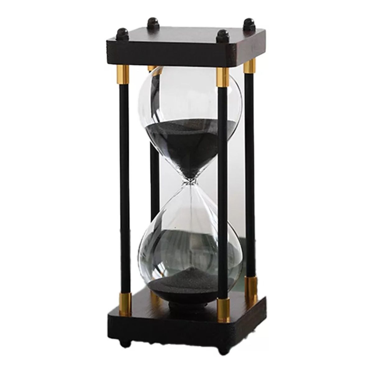 GENERICO - Reloj de arena de vidrio con marco de madera