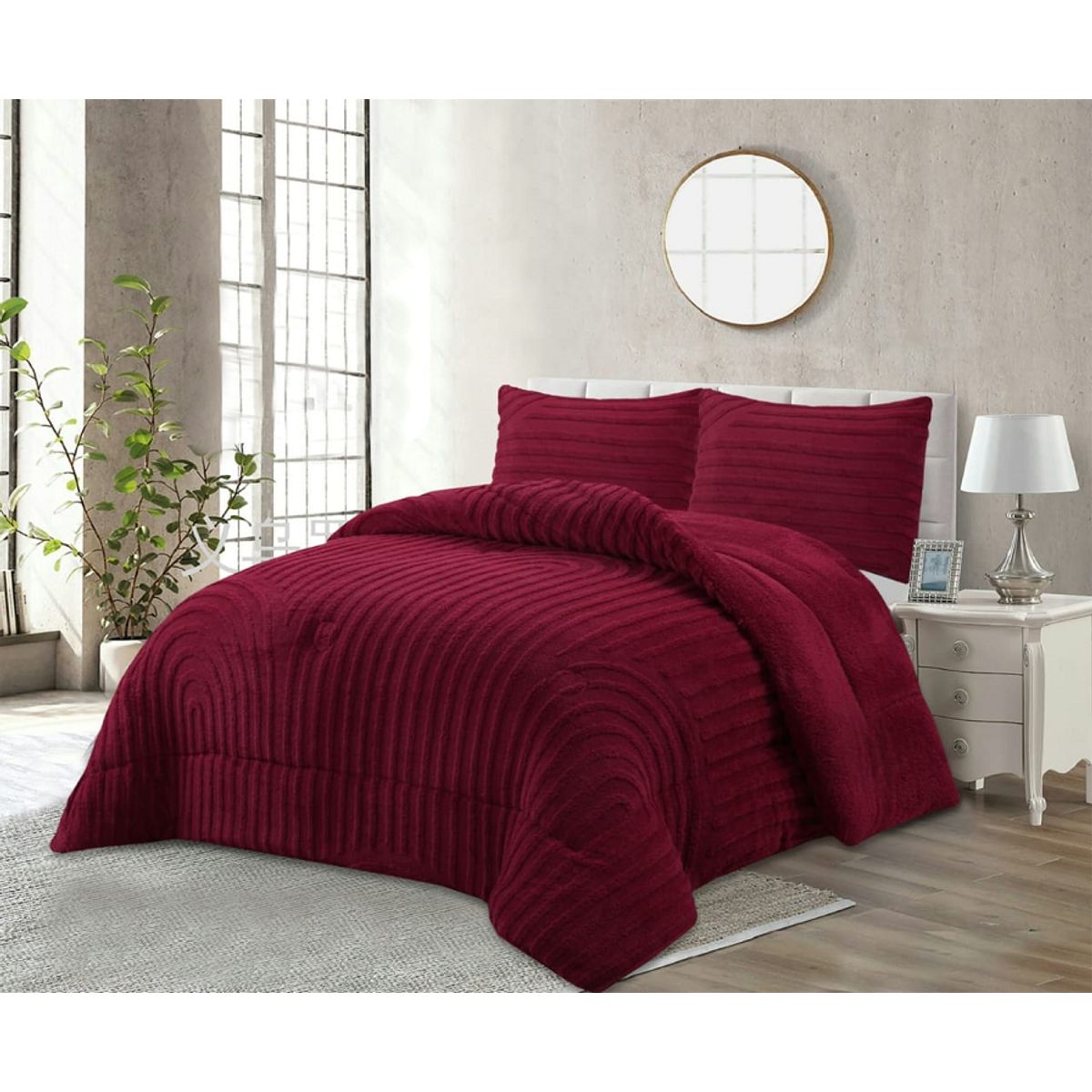 GENERICO - CUBRECAMA  INVIERNO SHERPA 2 PLAZAS BURDEO