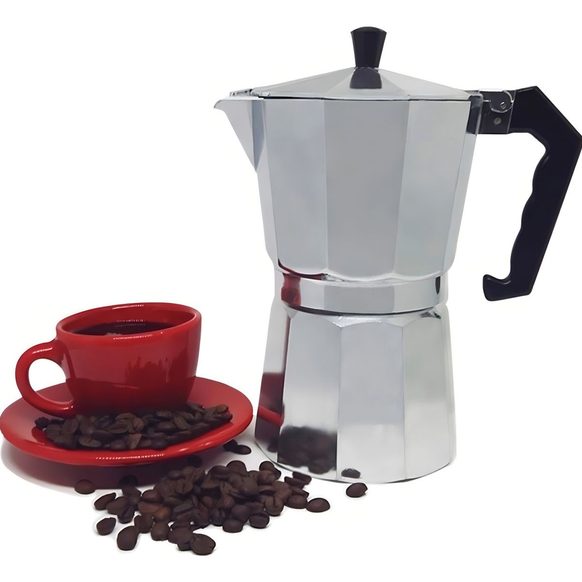 GENERICO - Cafetera Italiana De Aluminio 6 Tazas Cafe Desayuno