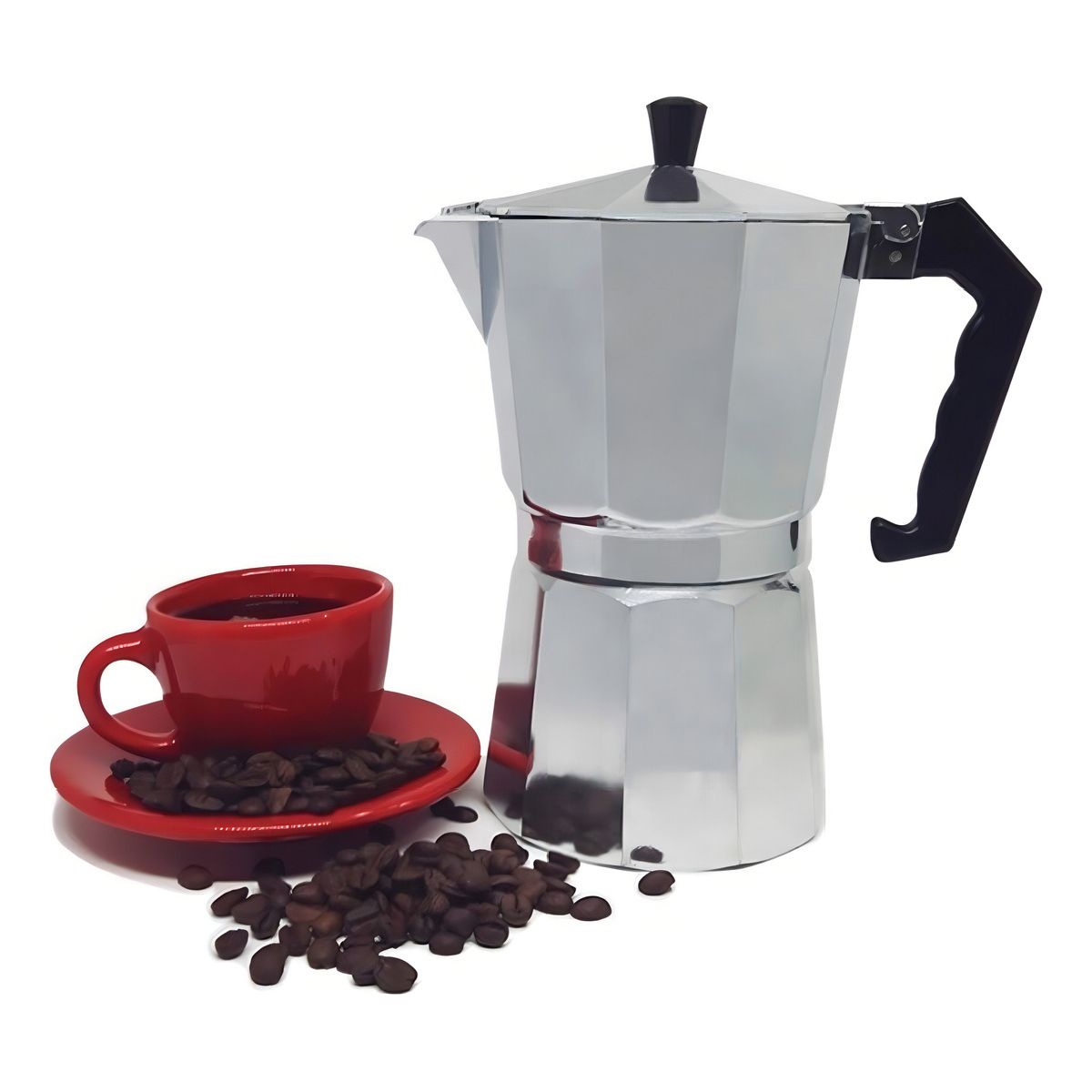 GENERICO - Cafetera Italiana De Aluminio 6 Tazas Cafe Desayuno