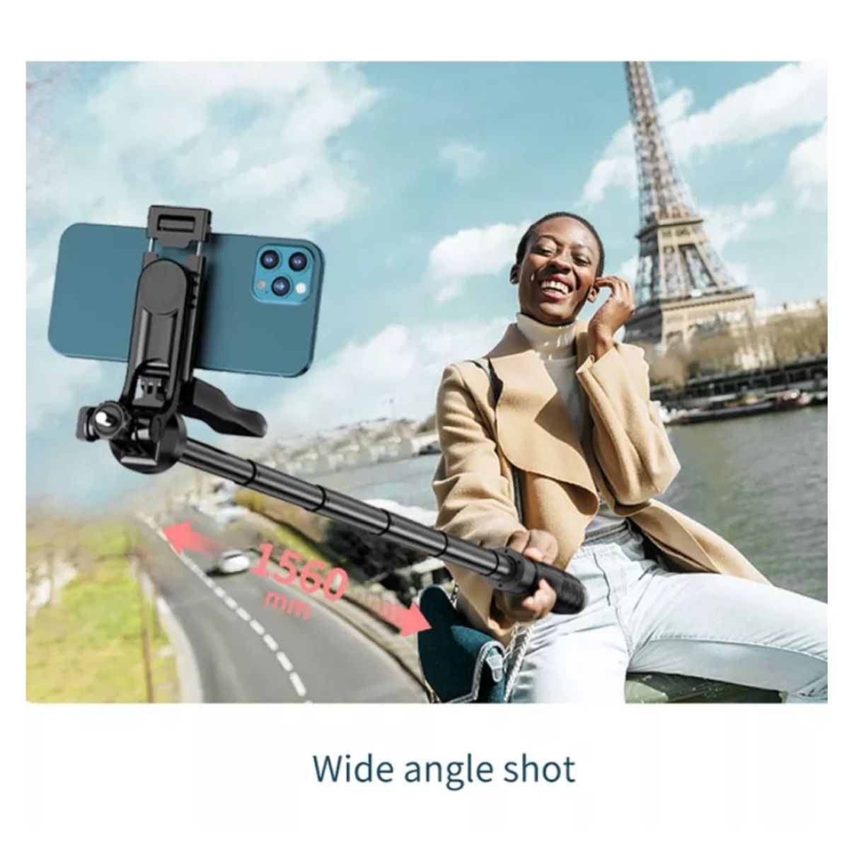 IRM - Trípode Palo De Selfie Con Control 1.70 Metros Cámara