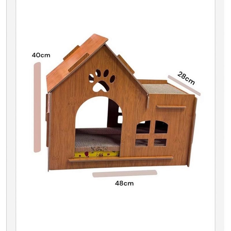 GENERICO - Casa Rascador para Gatos de Madera