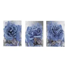 LOS REGALONES - Cuadro Canvas Imagen Abstracto floral en lienzo Pack X3 Uds 30x50cm Cu