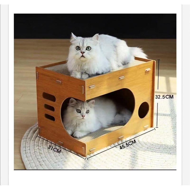 GENERICO - Casa Rascador para Gatos de Madera