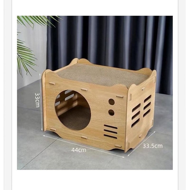 GENERICO - Casa Rascador para Gatos de Madera