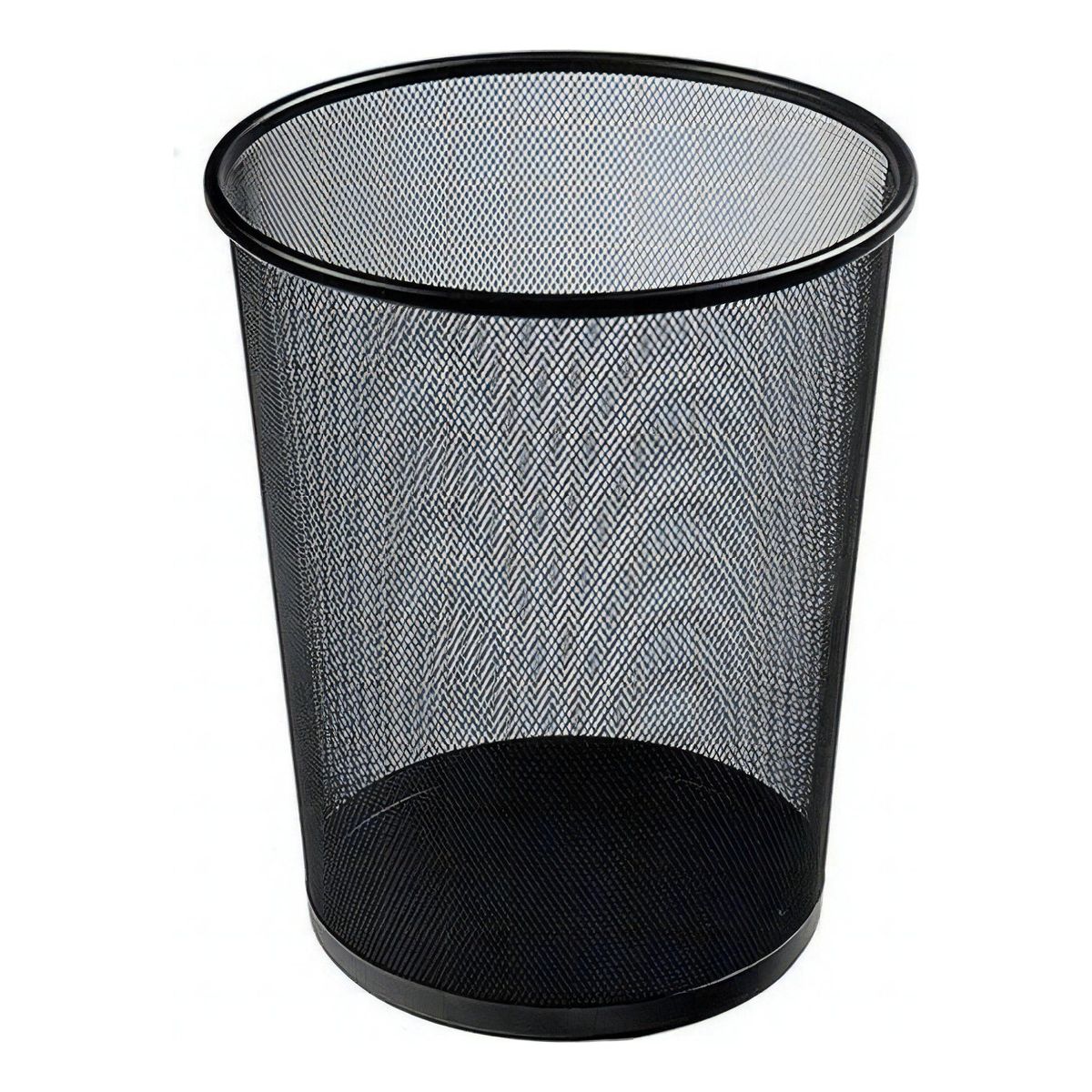GENERICO - Basurero Metálico Redondo Papelera De Oficina Malla Grande