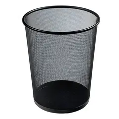 GENERICO - Basurero Metálico Redondo Papelera De Oficina Malla Grande