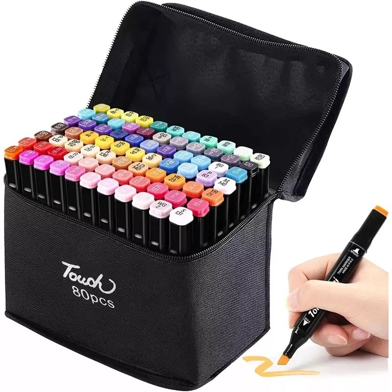 GENERICO - Set Rotuladores Doble Punta Para Colorear 80pcs Plumon Doble