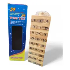 GENERICO - Juego De Jenga Wiss Toy O Torre Infernal 54 Piezas Pequeño