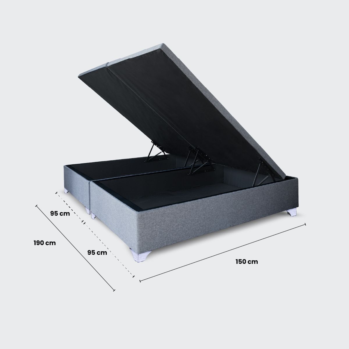 IVI HOME - Base Baúl 2 plazas Elite apertura horizontal gris