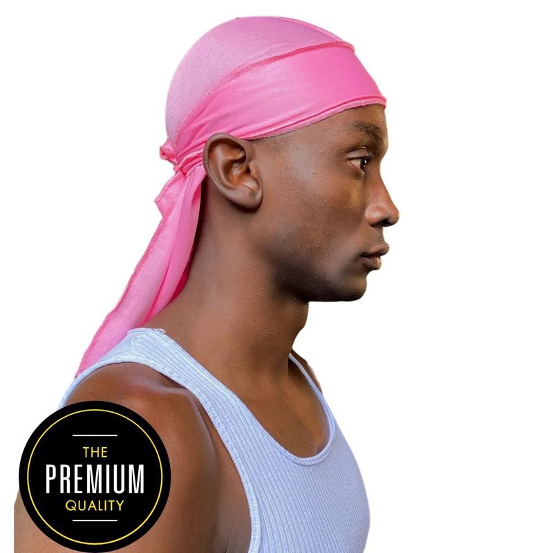 GENERICO - Gorro Tipo Bandana De Seda Y Poliéster Durag Rag Tail Du rag ROSADO