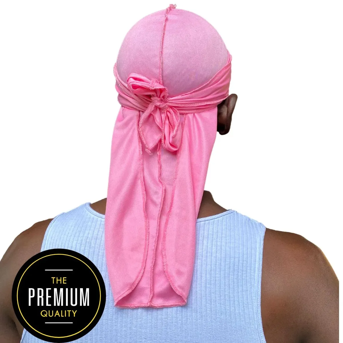GENERICO - Gorro Tipo Bandana De Seda Y Poliéster Durag Rag Tail Du rag ROSADO