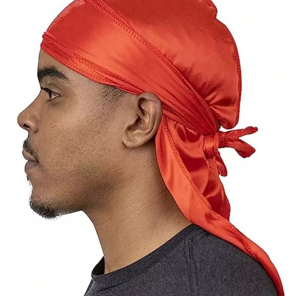 GENERICO - Gorro Tipo Bandana De Seda Y Poliéster Durag Rag Tail Du rag  ROJO