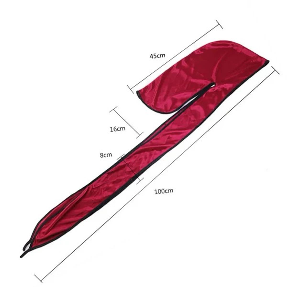 GENERICO - Gorro Tipo Bandana De Seda Y Poliéster Durag Rag Tail Du rag VINO TINTO