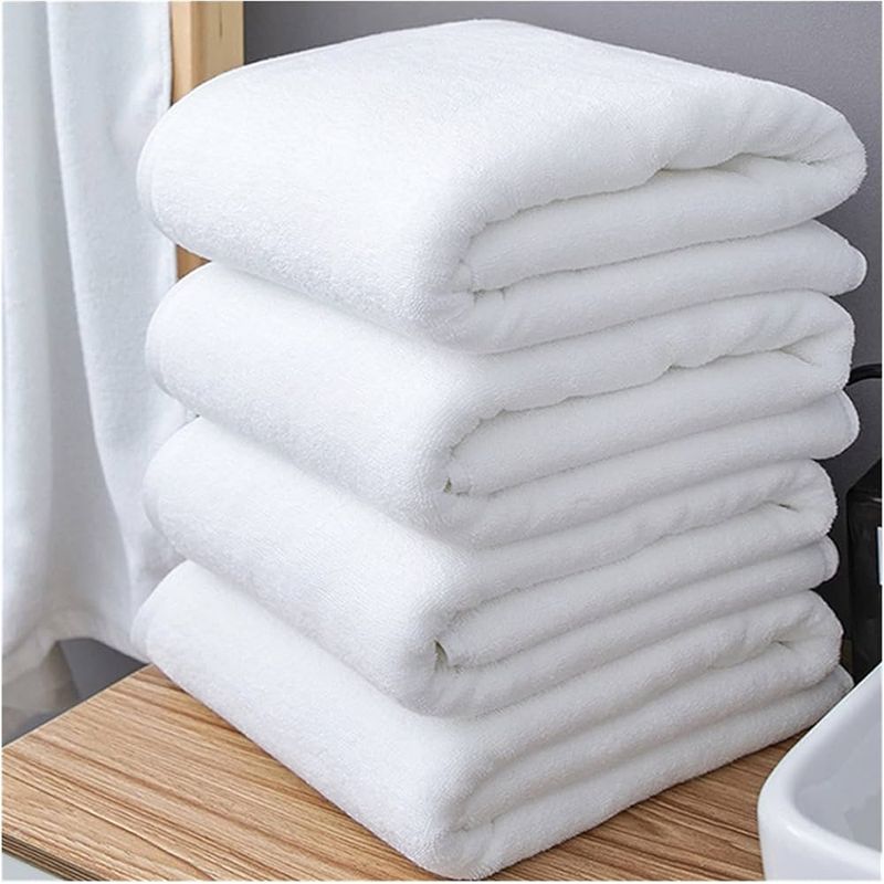 IUNIK - Pack X2 Toallas De Ducha Blancas 100% Baño Algodón