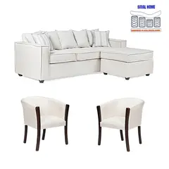 SITIAL HOME - LIVING 311 HAVANA BLANCO BONE SECCIONAL Y PAR DE SITIALES