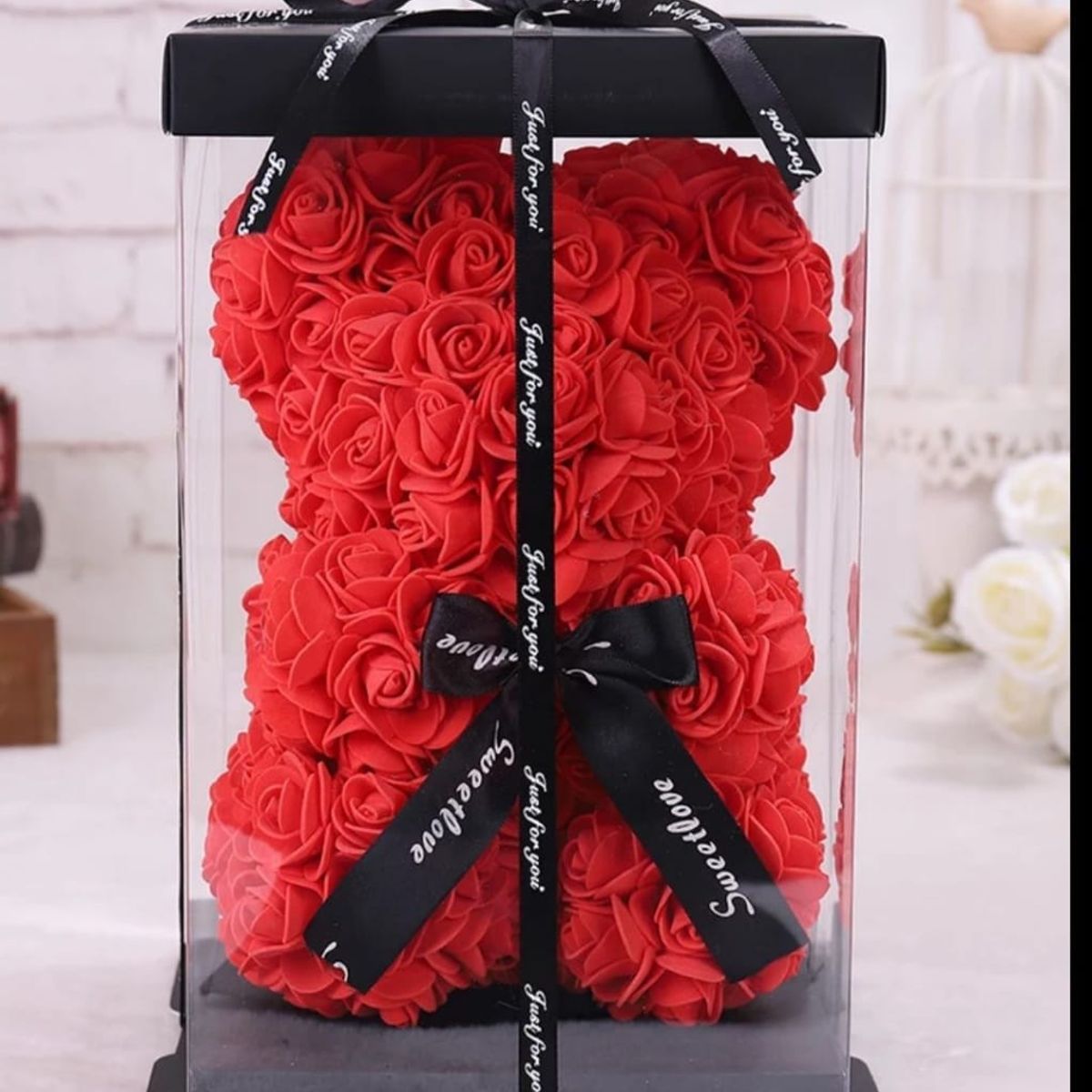 MOVI - OSO PETALOS DE ROSA SAN VALENTIN ROJO