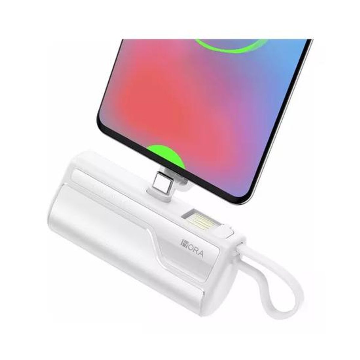 GENERICO - Power Bank 4500mAh salida tipo C con 1 cable USB color blanco