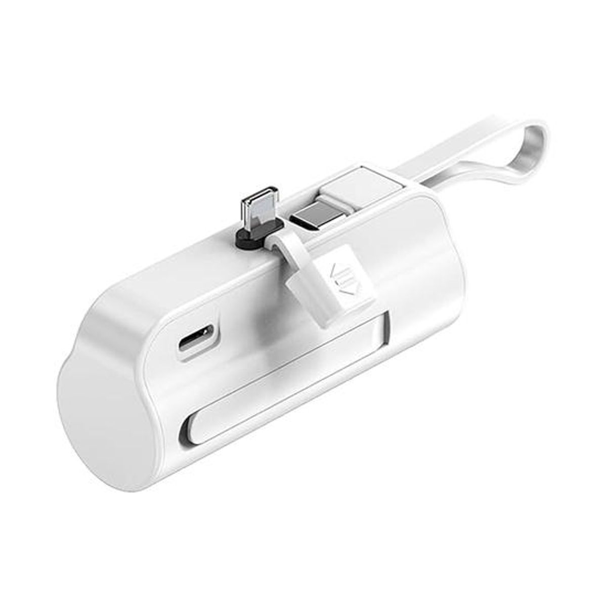 GENERICO - Power Bank 4500mAh salida tipo C con 1 cable USB color blanco