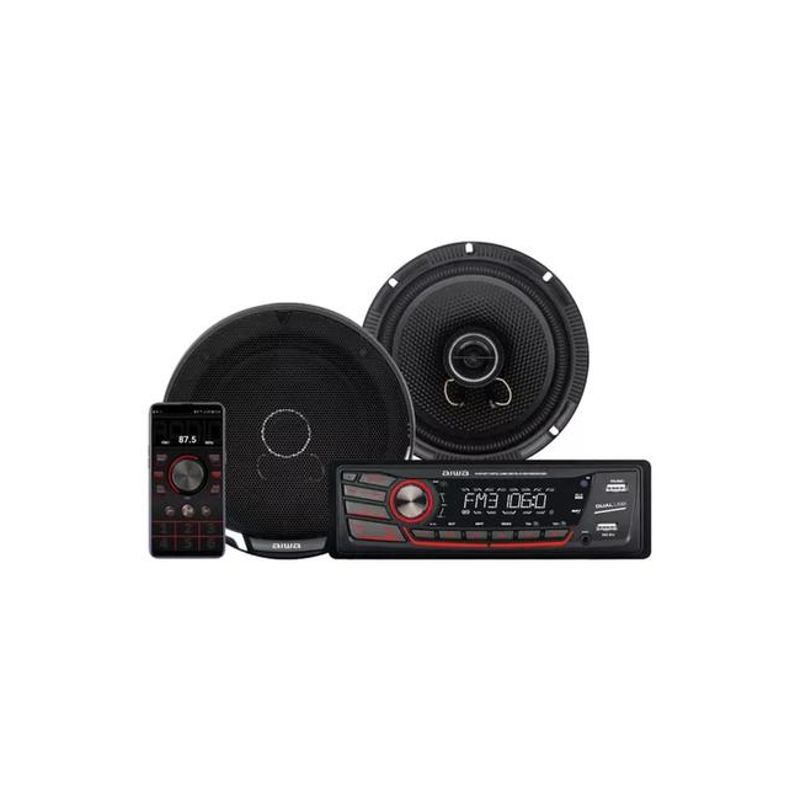 GENERICO - Radio auto Aiwa con 2 parlantes de 65 color negro