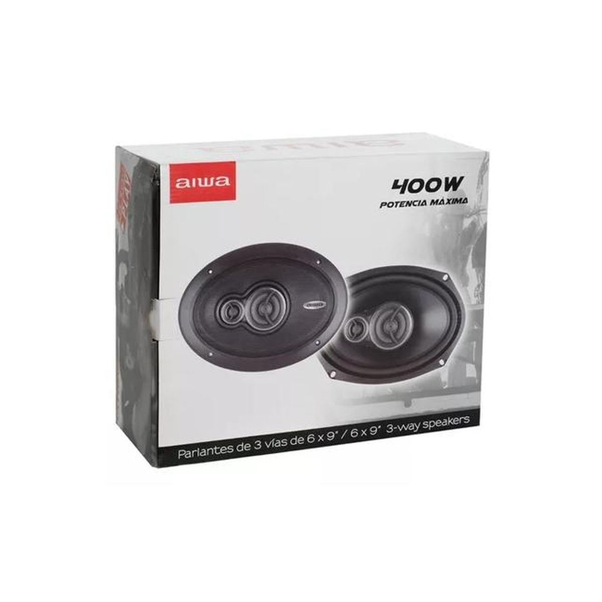 GENERICO - Parlantes para auto 6x9 3 vías 400W Aiwa color negro