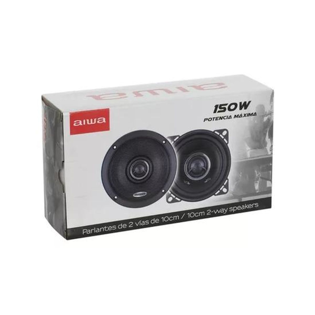 GENERICO - Parlantes para auto 10cm 2 vías 150W Aiwa color negro