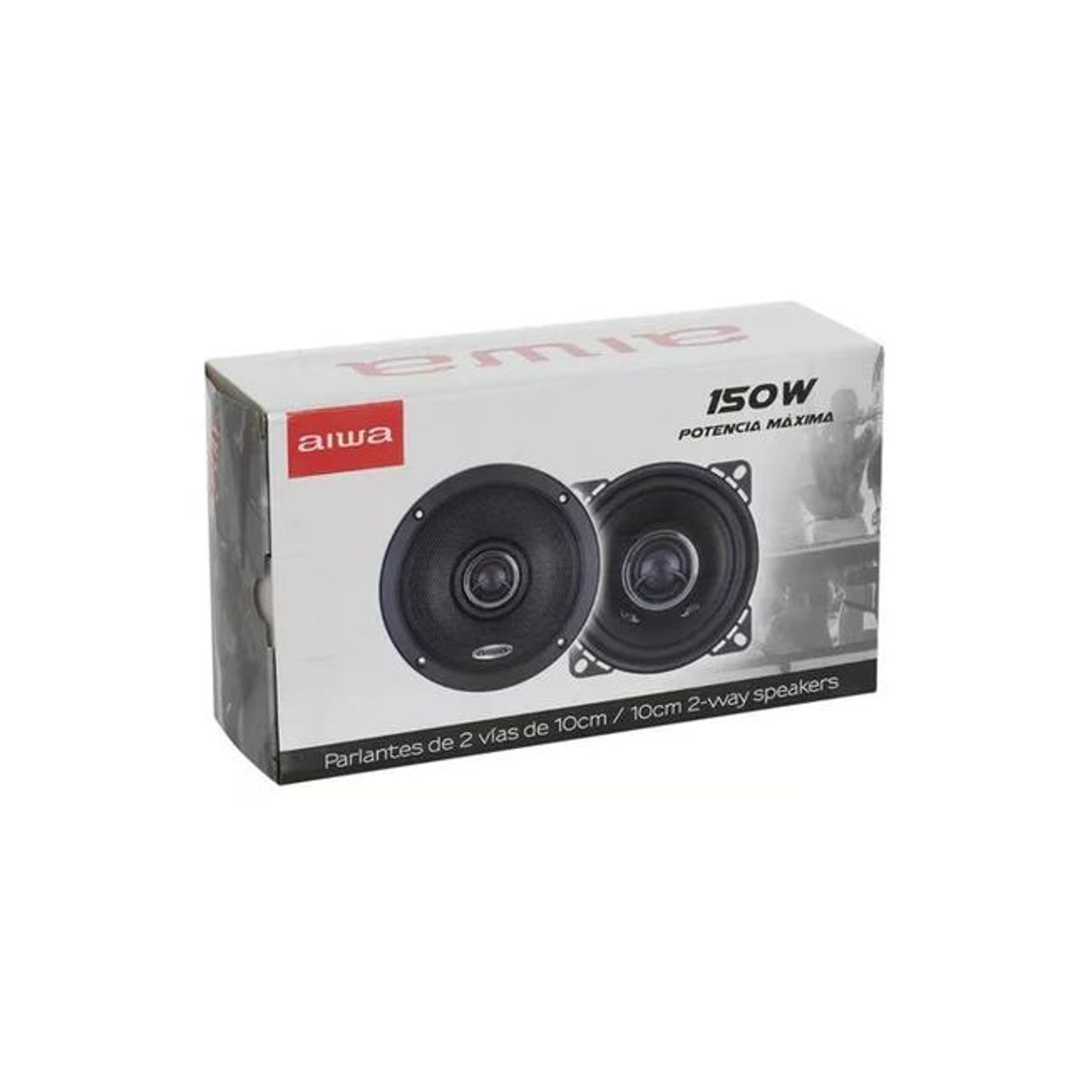 GENERICO - Parlantes para auto 10cm 2 vías 150W Aiwa color negro