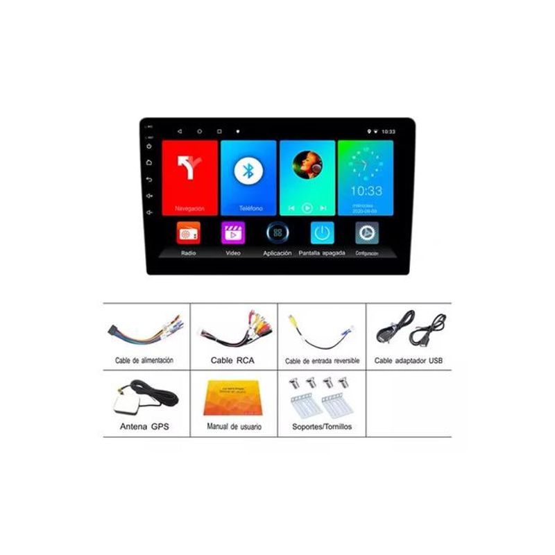 GENERICO - Radio auto Android CarPlay 9 con GPS color negro