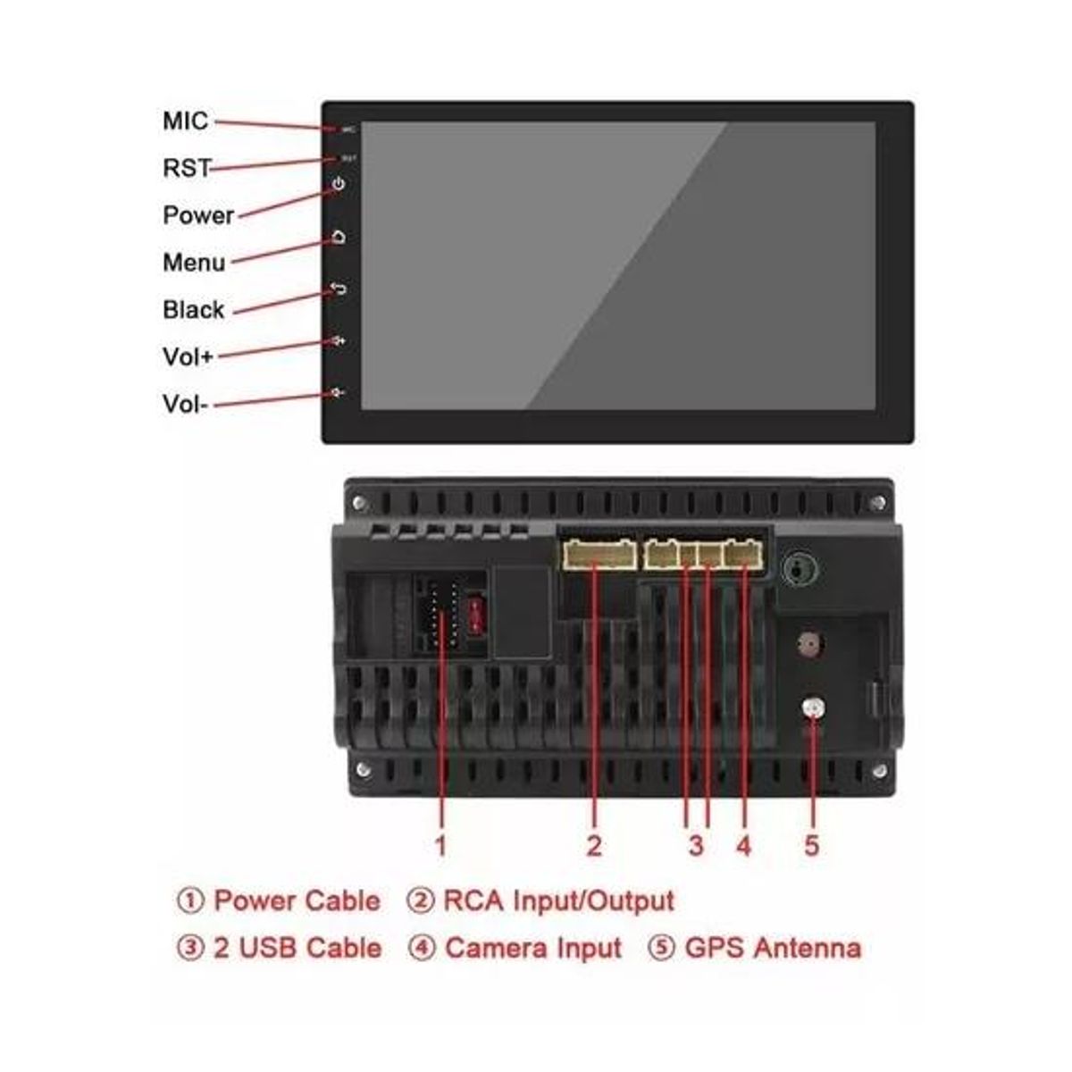 GENERICO - Radio doble Din 9 con pantalla Android color negro