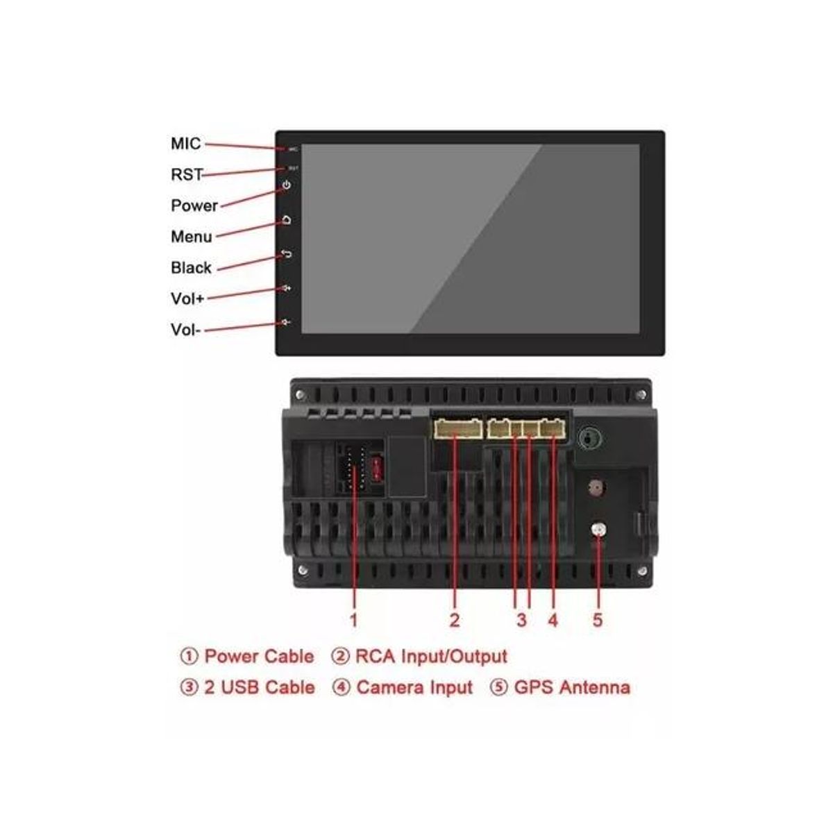 GENERICO - Radio doble Din 9 con pantalla Android color negro