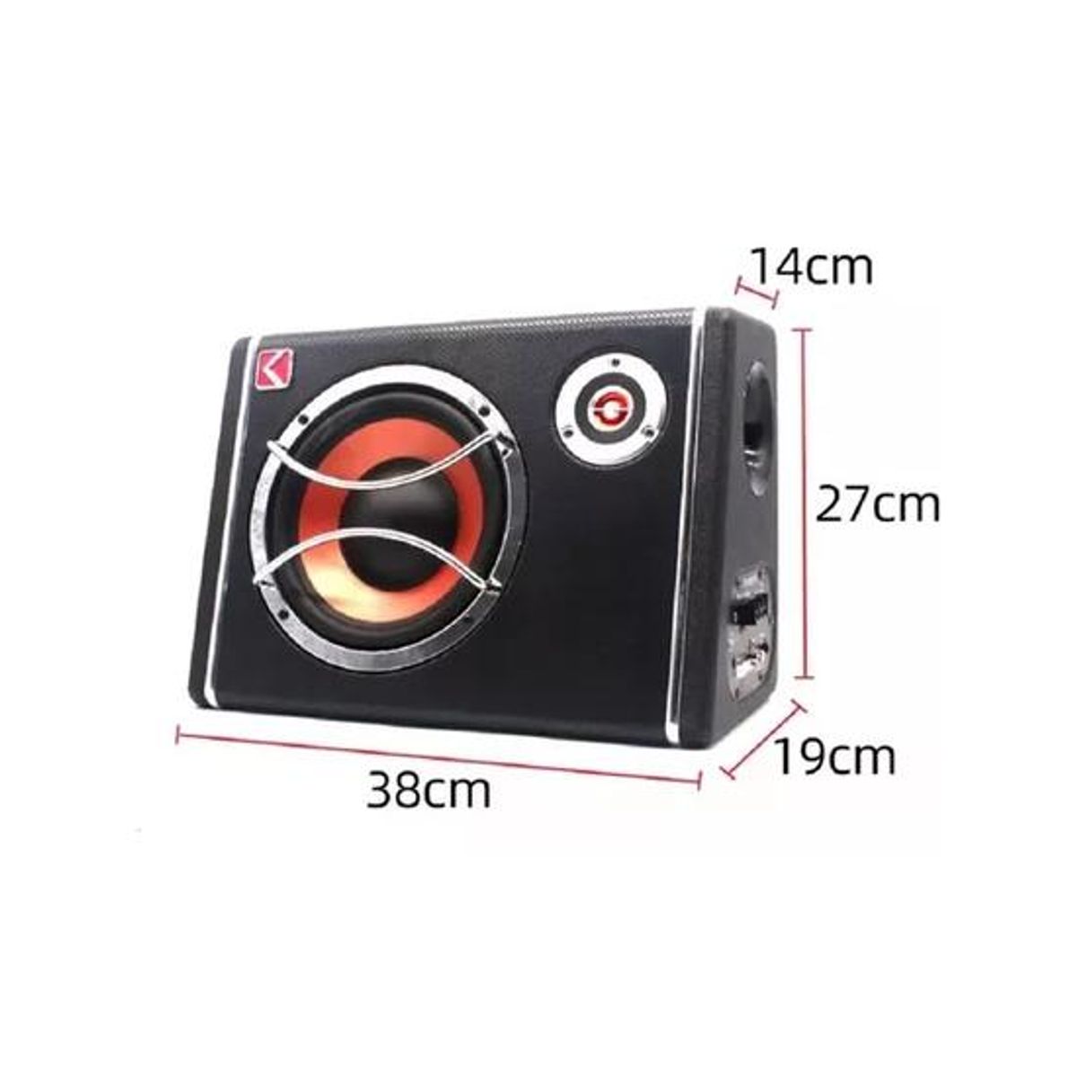 GENERICO - Subwoofer con parlante y kit de instalación color negro