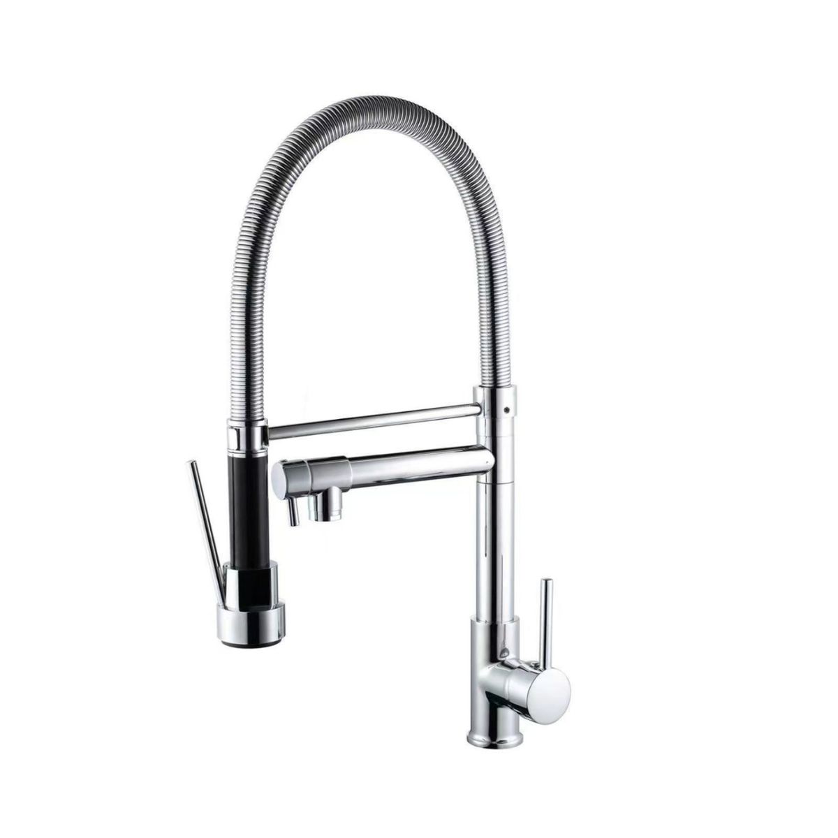 GENERICO - Grifo De Cocina Monomando Lavaplatos NEGRO Y PLATEADO CS