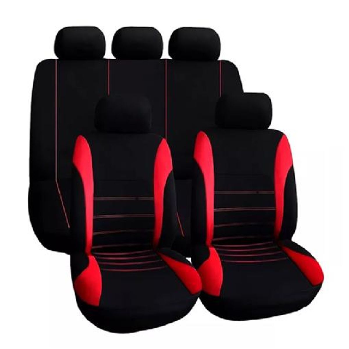 GENERICO - Set funda cubre asiento automóvil 10 piezas color negro