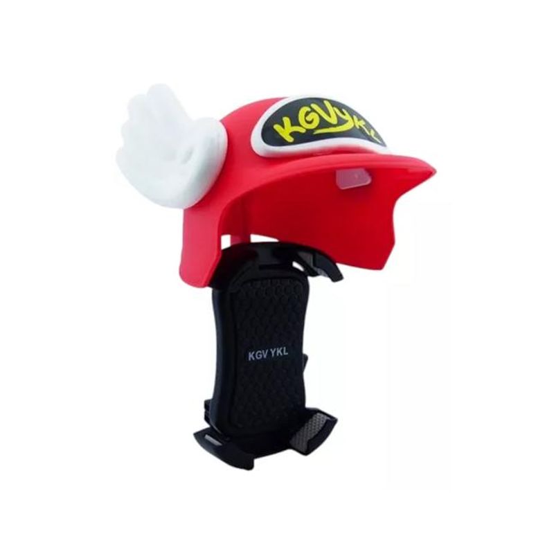 GENERICO - Porta smartphone moto y bicicleta diseño casco color rojo
