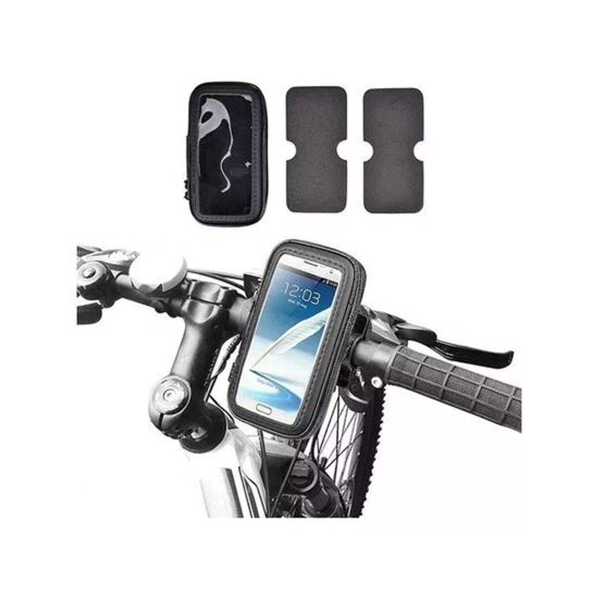 GENERICO - Porta celular para bicicleta y moto impermeable color negro
