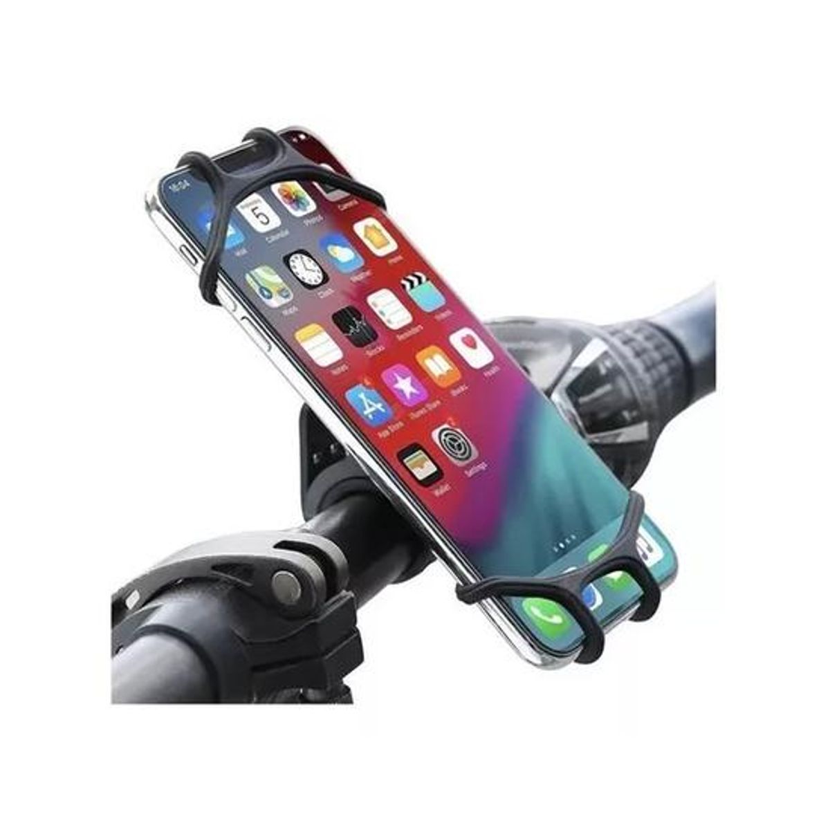 GENERICO - Soporte de teléfono para bicicleta y moto color negro