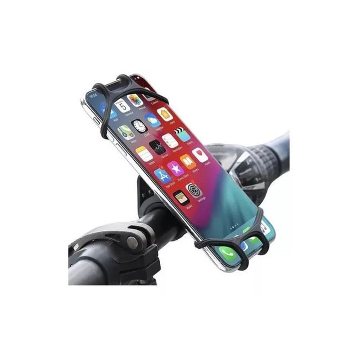 GENERICO - Soporte de teléfono para bicicleta y moto color negro