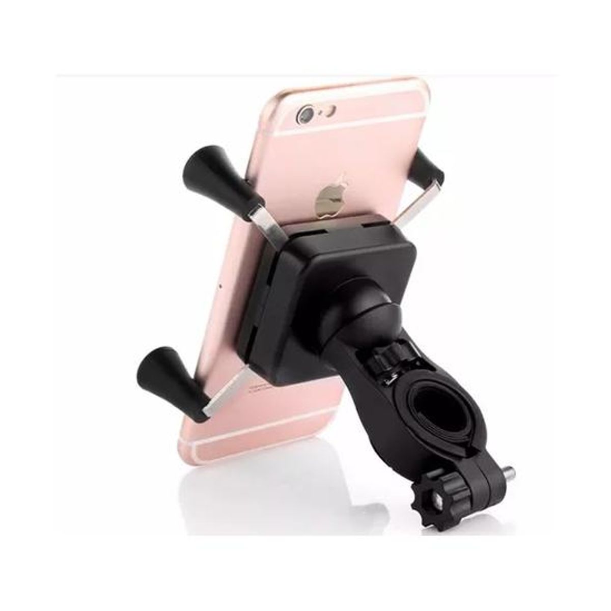 GENERICO - Soporte celular universal para bici moto color negro