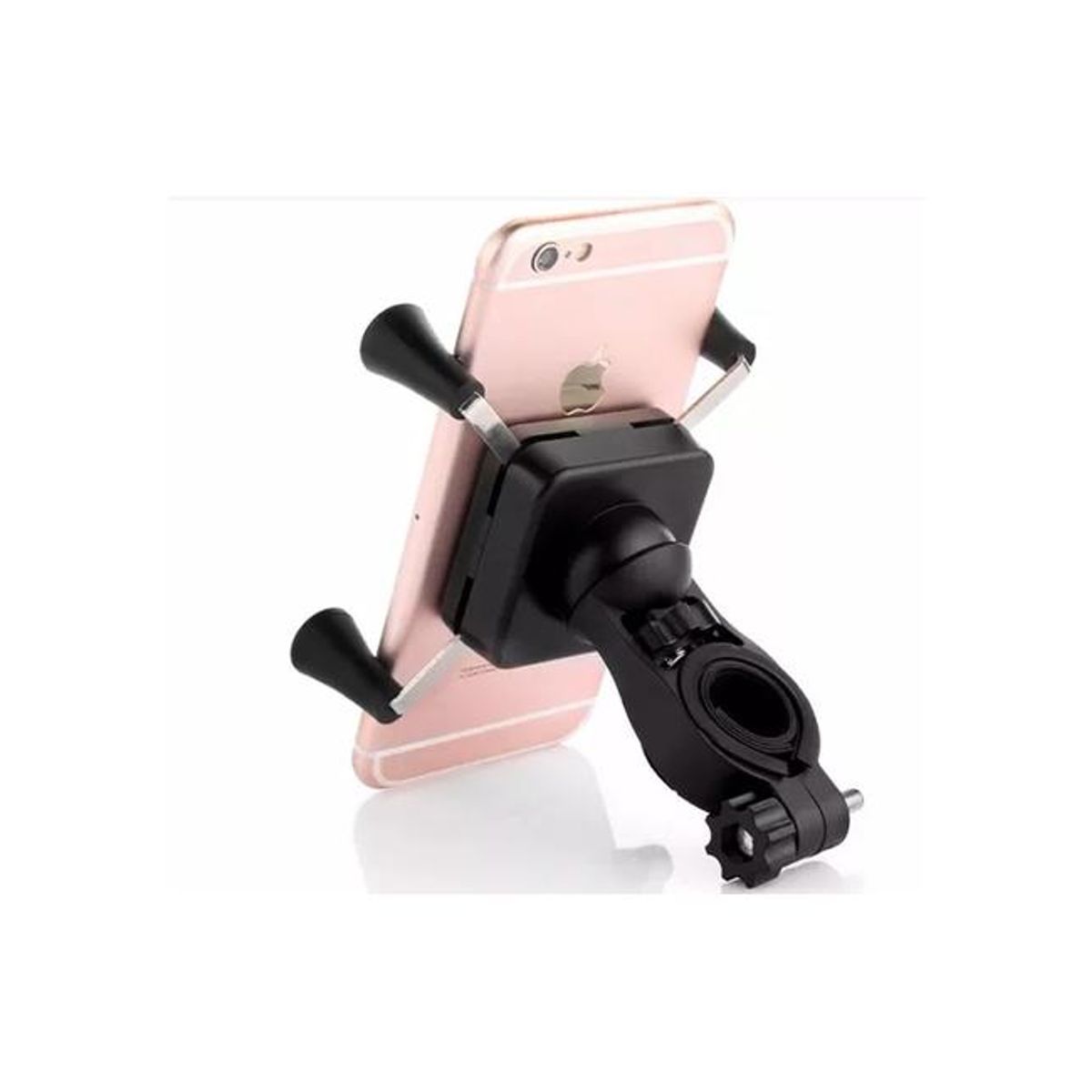 GENERICO - Soporte celular universal para bici moto color negro