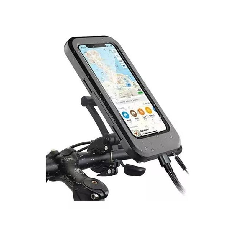 GENERICO - Soporte celular impermeable para bicicleta color negro