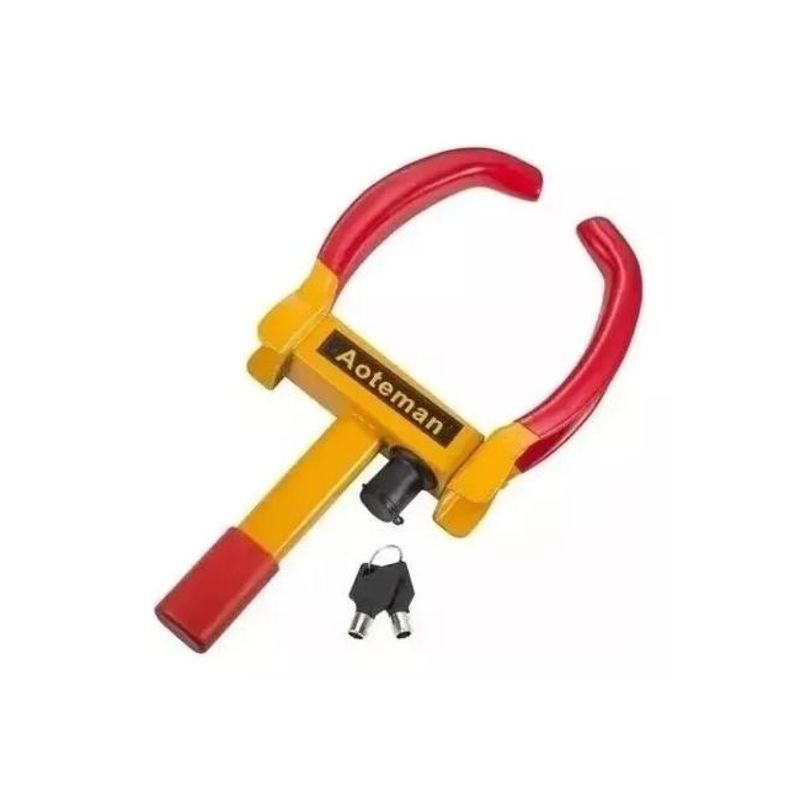GENERICO - Traba rueda para auto y moto color amarillo