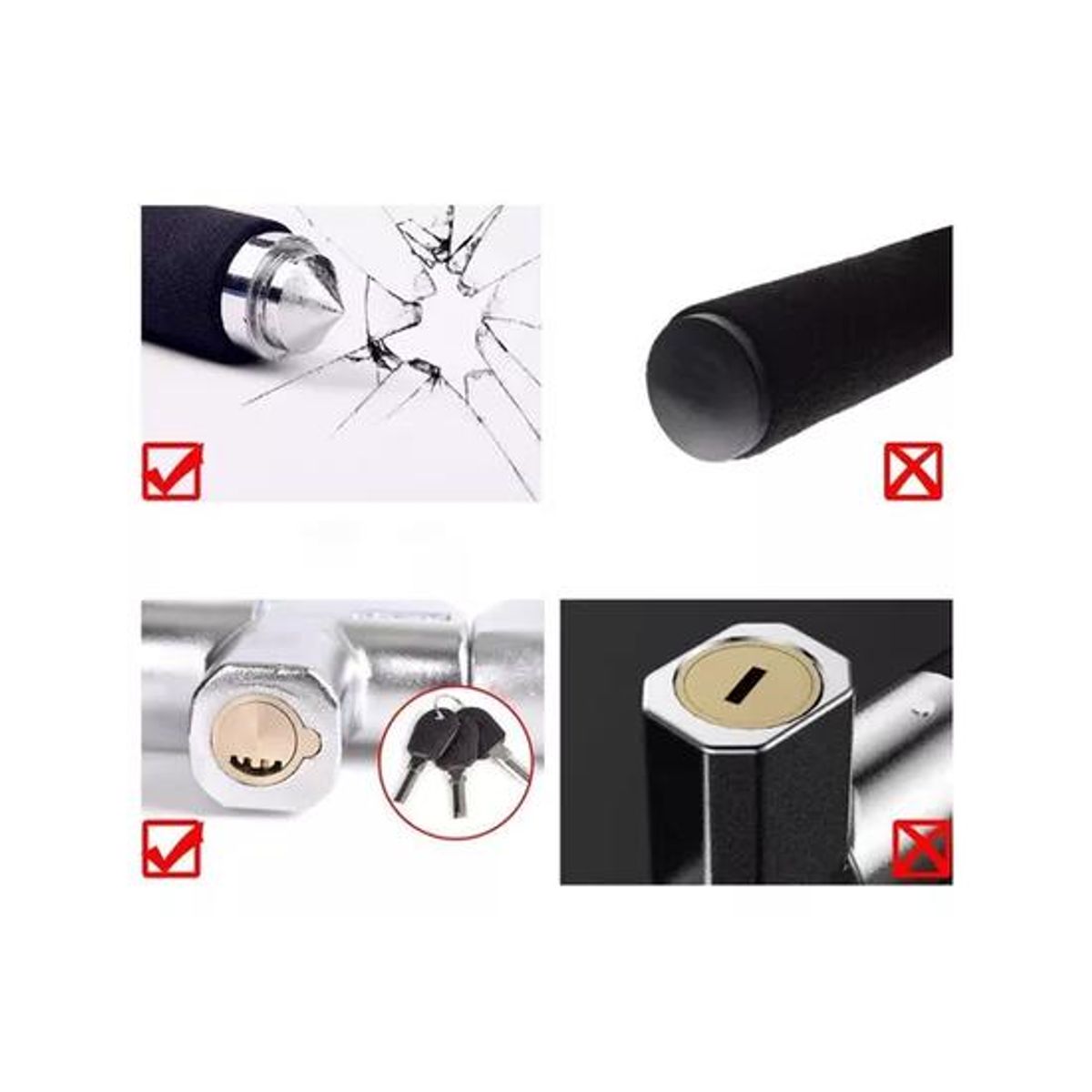 GENERICO - Bloqueo antirrobo para volante de auto color gris